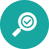 Search and verify symbol on teal background