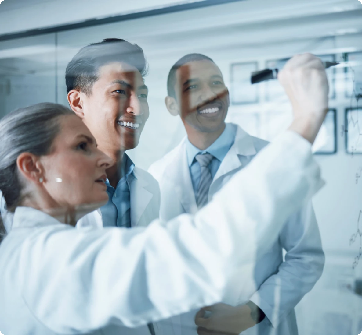 Team of doctors discussing medical research