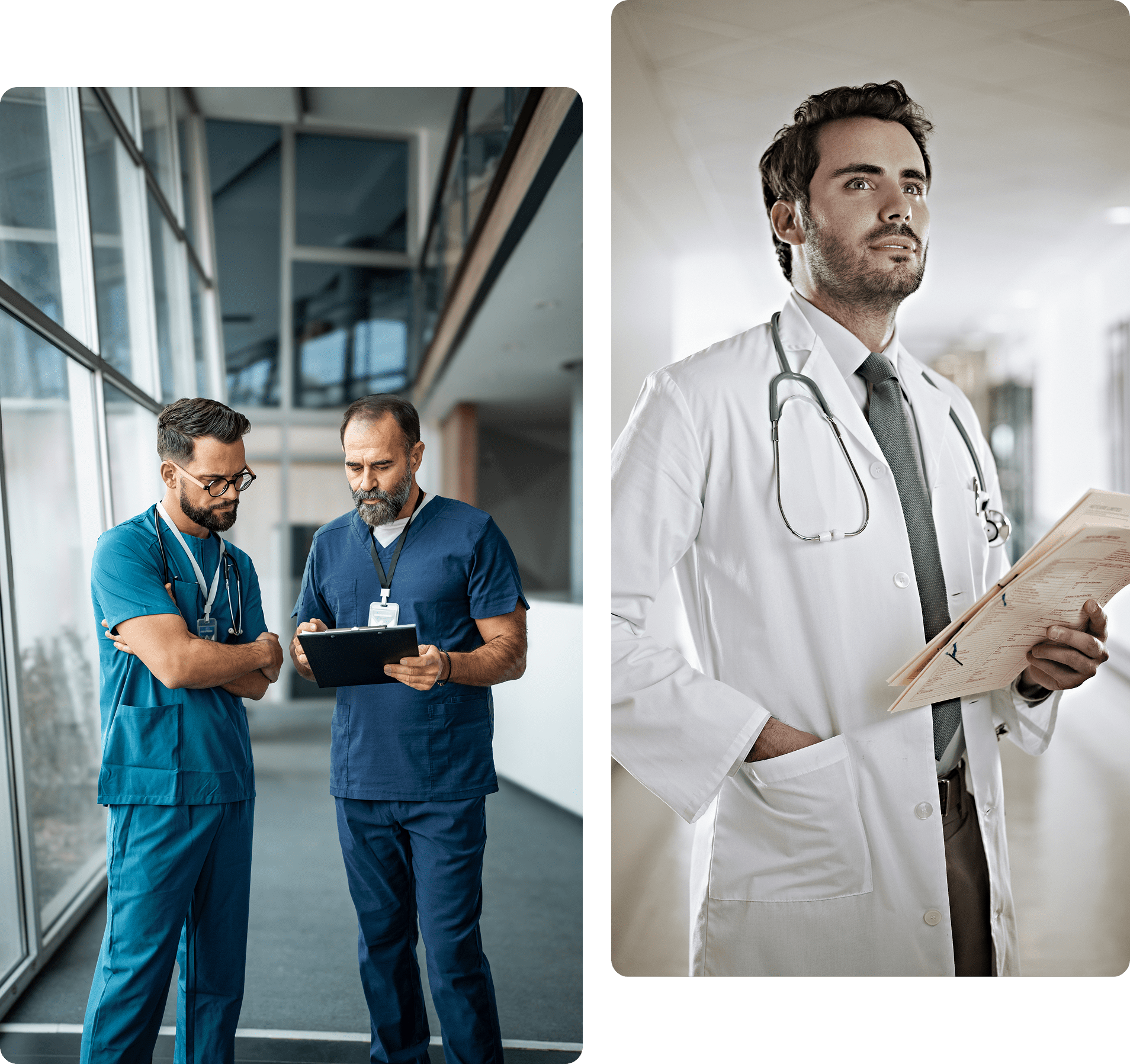 Doctors discussing patient information